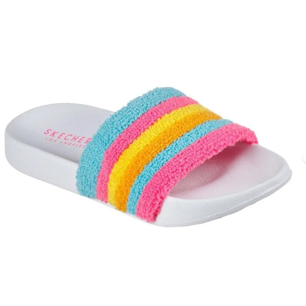 Girls Sunny Slides Stripe Brights Skechers